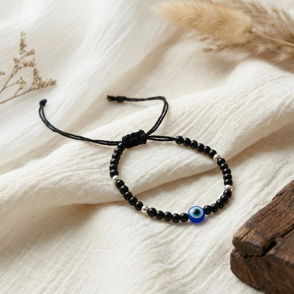 Blue Evil Eye Protection Beaded Bracelet