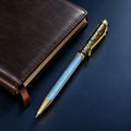 Blue Crystal Gold Designer Ballpoint Pen