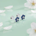 Blue Gemstone Sterling Silver Earrings
