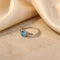 Blue Topaz Round Shaped Sterling Silver Ring