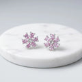 Blush in Silver Light Pink Stone Earrings