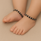 Bold Black Charm Silver Baby Anklet