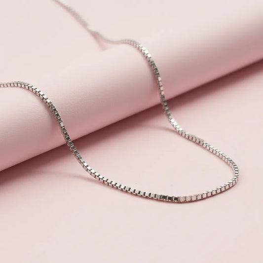 Box Design Silver Chain for Men & Women Pure Silver
