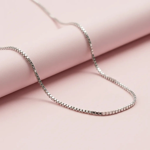 Box Design Silver Chain for Men & Women Pure Silver
