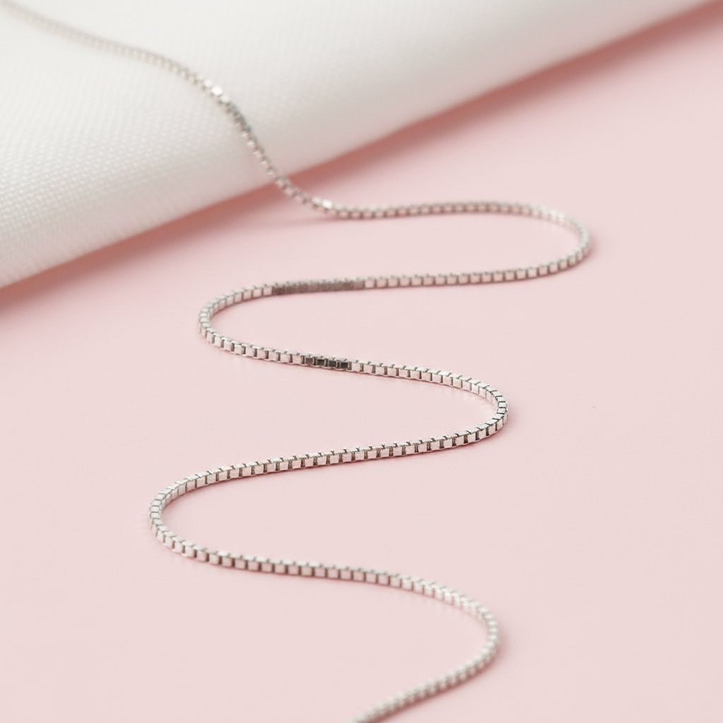 Box Design Silver Chain for Men & Women Pure Silver