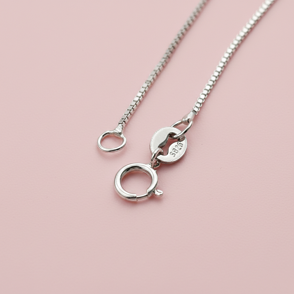 Box Design Silver Chain for Men & Women Pure Silver