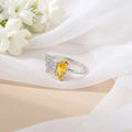 Butterfly Design Yellow Stone Silver Ring