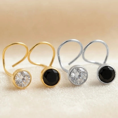 (Buy 1 get 1) Gold Polish Nose Pin with Round Multicolour Stone