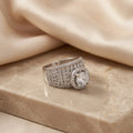 Center American Diamond Silver Ring