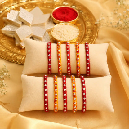 Charming Mixed Buds Silver Rakhi