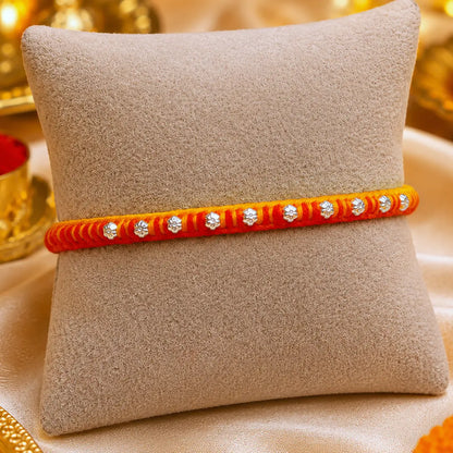 Charming Mixed Buds Silver Rakhi