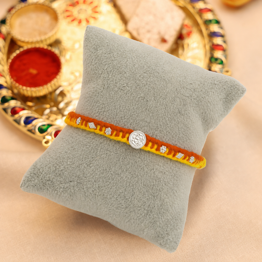 Divine Ganpati Silver Rakhi (combo)