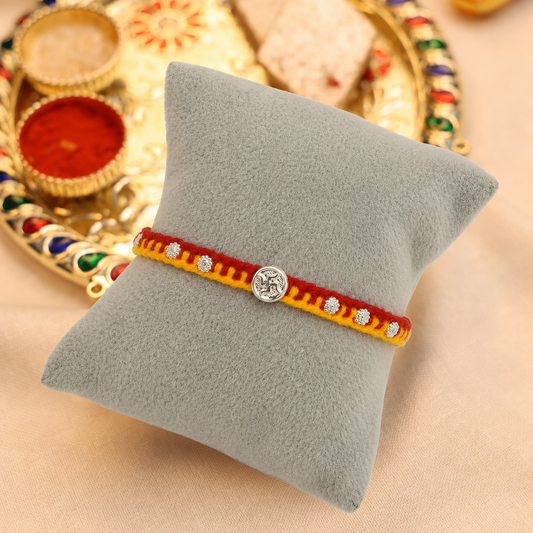 Swastik Charm Rakhi in Silver (combo)