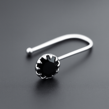 Silver Nose Pin with Stone Unique Style