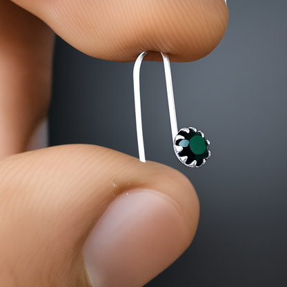 Silver Nose Pin with Stone Unique Style