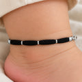 Baby Thread Anklet with Pure Silver Beads