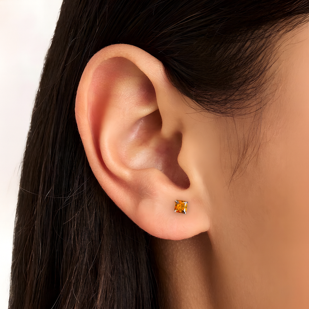 (2 Pcs Combo) Color Your Spark Stones Unisex Silver Earrings in Vibrant lung