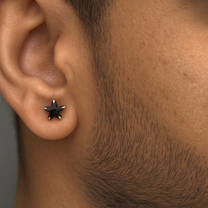 (2 Pcs Combo) Color Your Spark Star Stones Unisex Silver Earrings in Vibrant lung