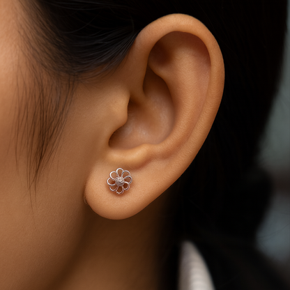 Sterling Silver Blossom Earring
