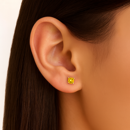 (2 Pcs Combo) Color Your Spark Stones Unisex Silver Earrings in Vibrant lung