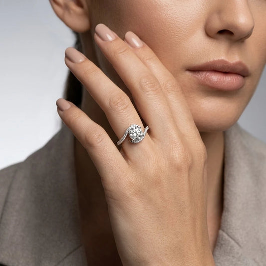 Claire Moissanite Ring in Sterling Silver