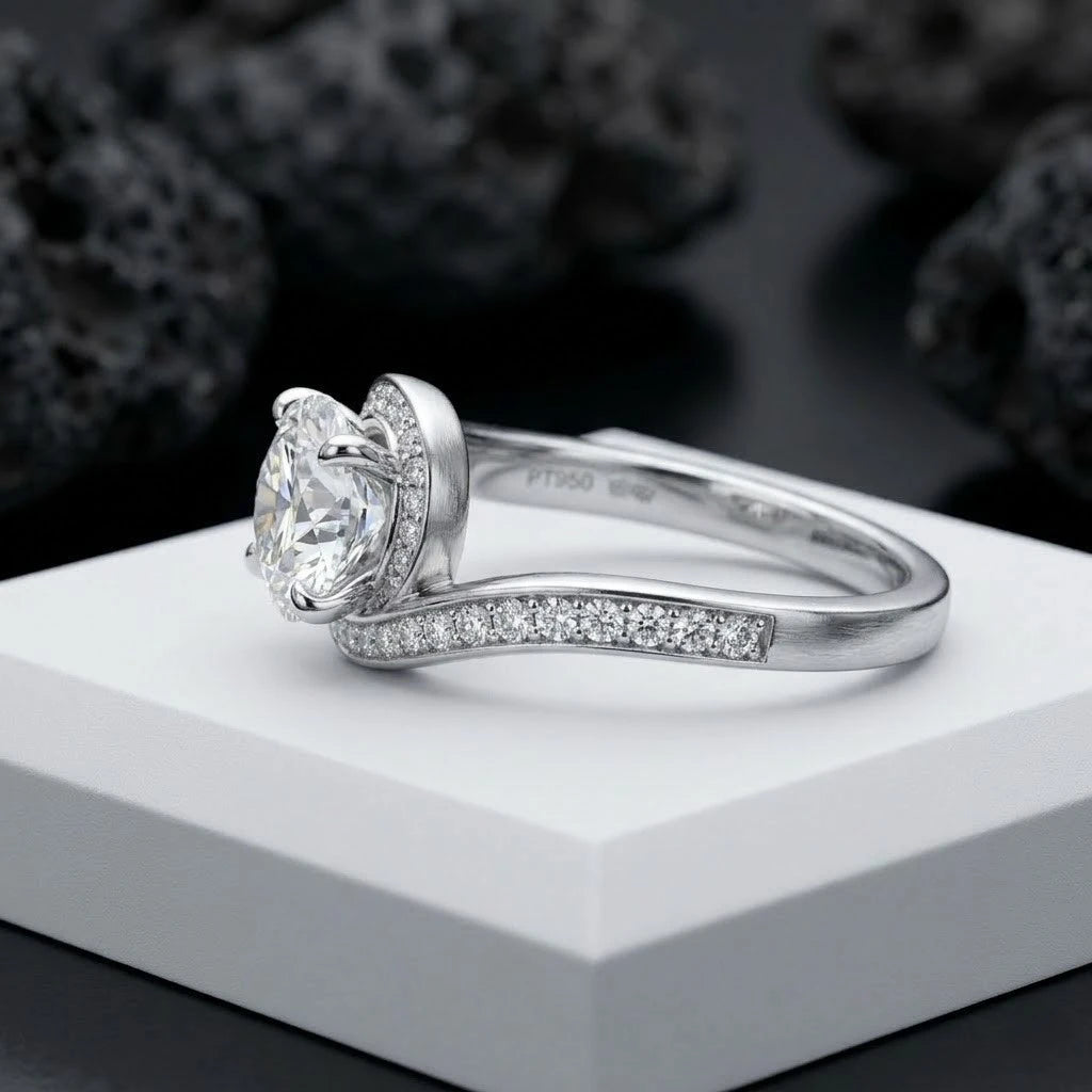 Claire Moissanite Ring in Sterling Silver