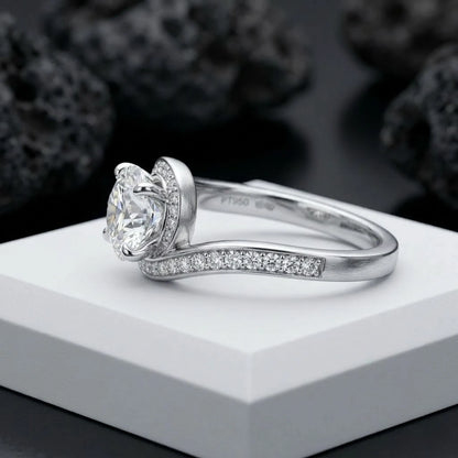 Claire Moissanite Ring in Sterling Silver