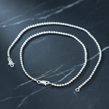 Classic Indian Silver Anklet with Ball Beads