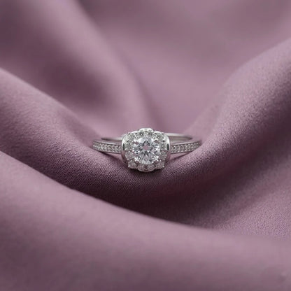 Classic Solitaire Halo Engagement Style Ring