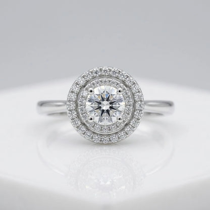 Classic Solitaire Halo Fashion Ring