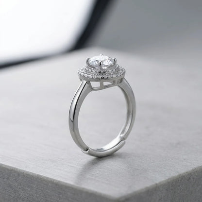 Classic Solitaire Halo Fashion Ring