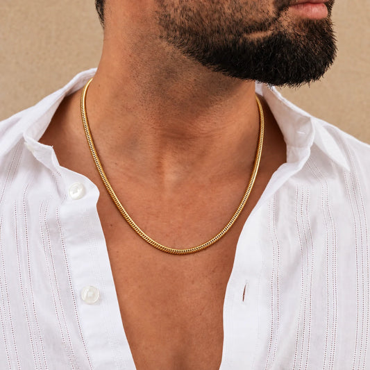 Classic Gold Plated Silver Snake Chain for Boys
