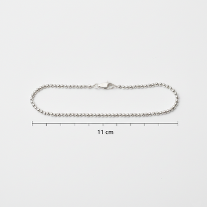 Classic Indian Silver Anklet with Ball Beads