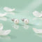 Clear Pearl Stud Silver Earrings.