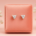 Color Your Spark Triangle Stones Unisex Silver Earrings in Vibrant lung