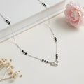 Cute Crystal Heart Minimal Silver Mangalsutra