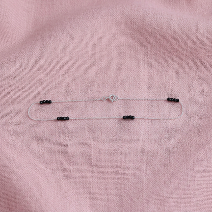 Cute Simple Black Beads Payal/Anklet for Women Lightweight Design