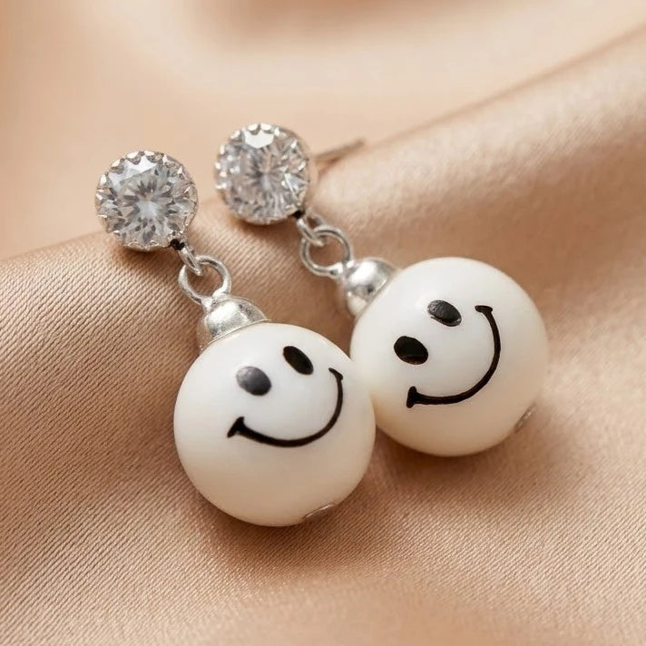 Trendy Smiley Face Dangle Earrings for Girls and Women