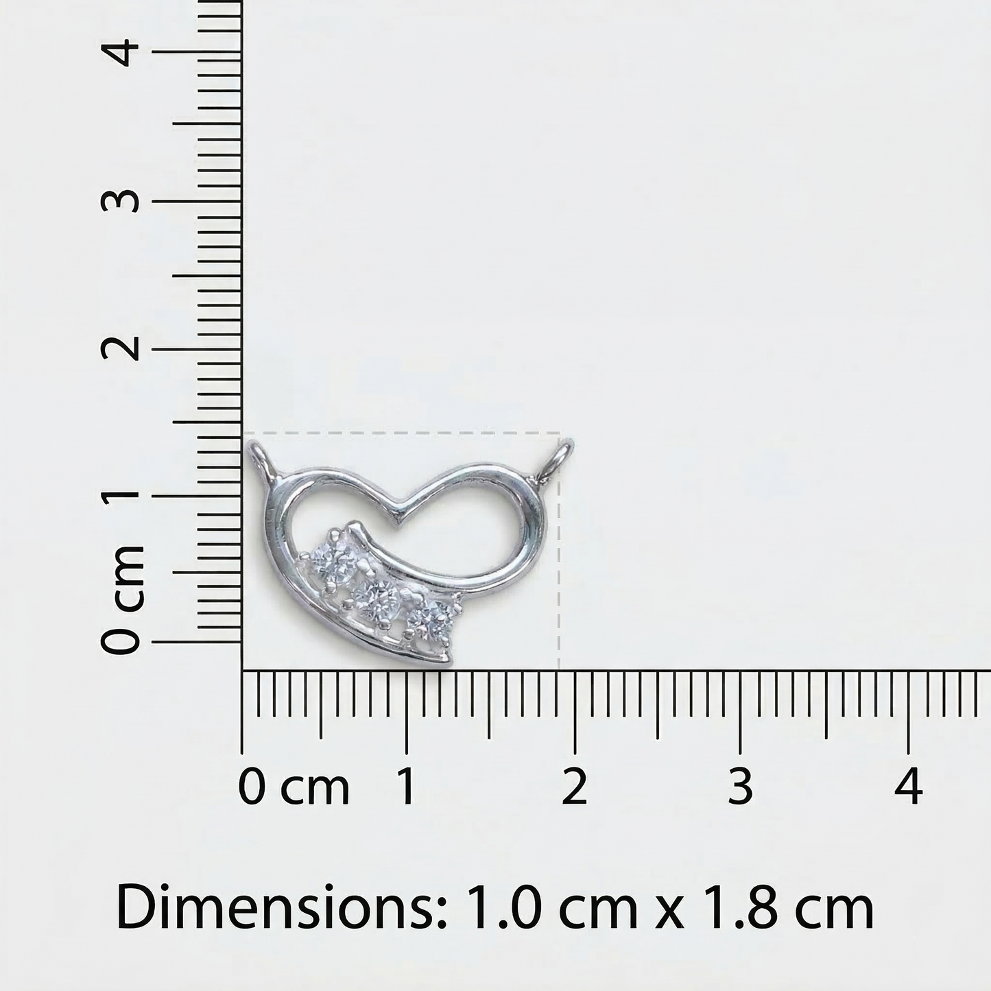 Cute Crystal Heart Minimal Silver Mangalsutra