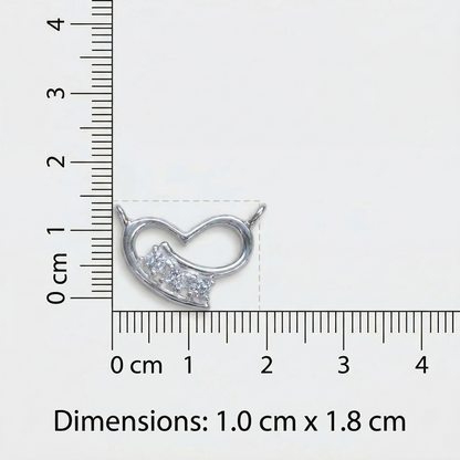 Cute Crystal Heart Minimal Silver Mangalsutra