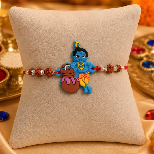 Cute Kanha Silver Kids Rakhi