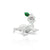 Cute Silver Lord Krishna Statue with Green Morpankh, Khushbu Jewellers