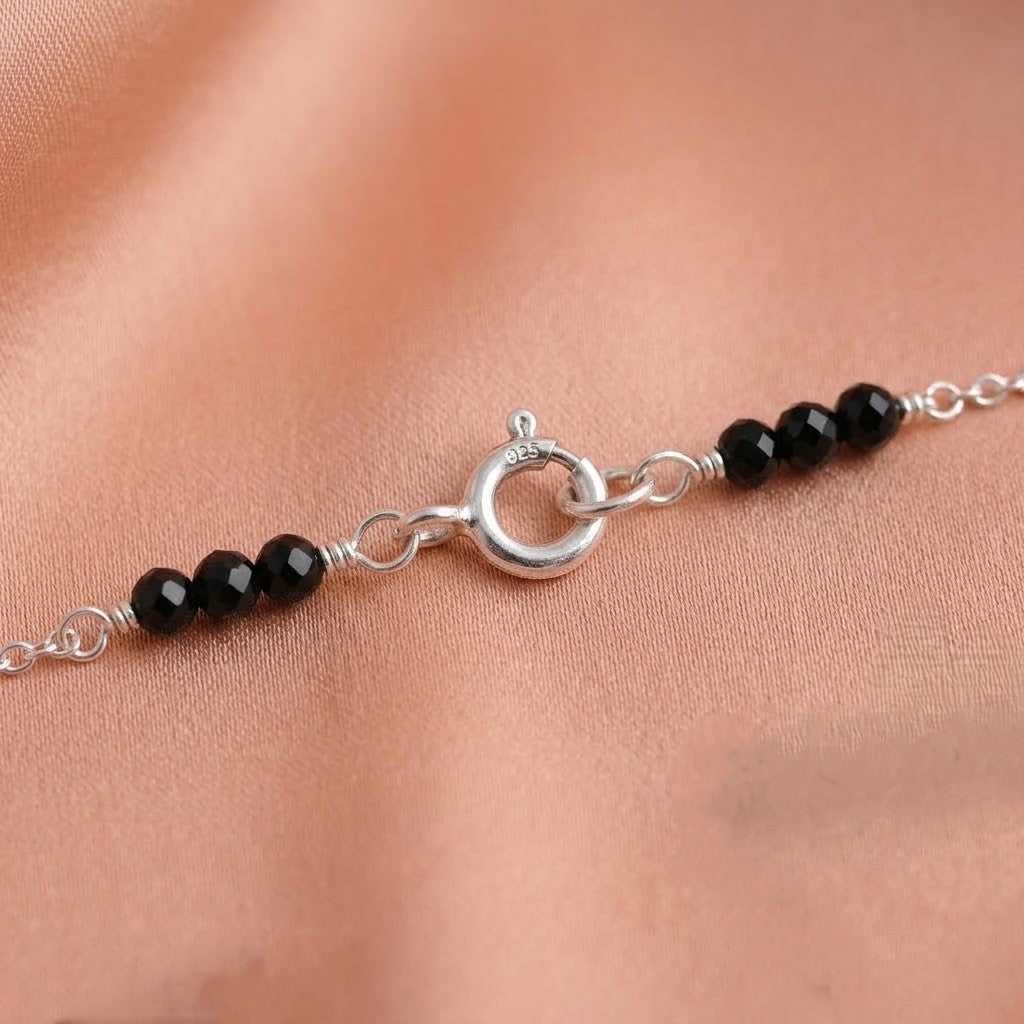 Cute Simple Black Beads Payal/Anklet for Women Lightweight Design