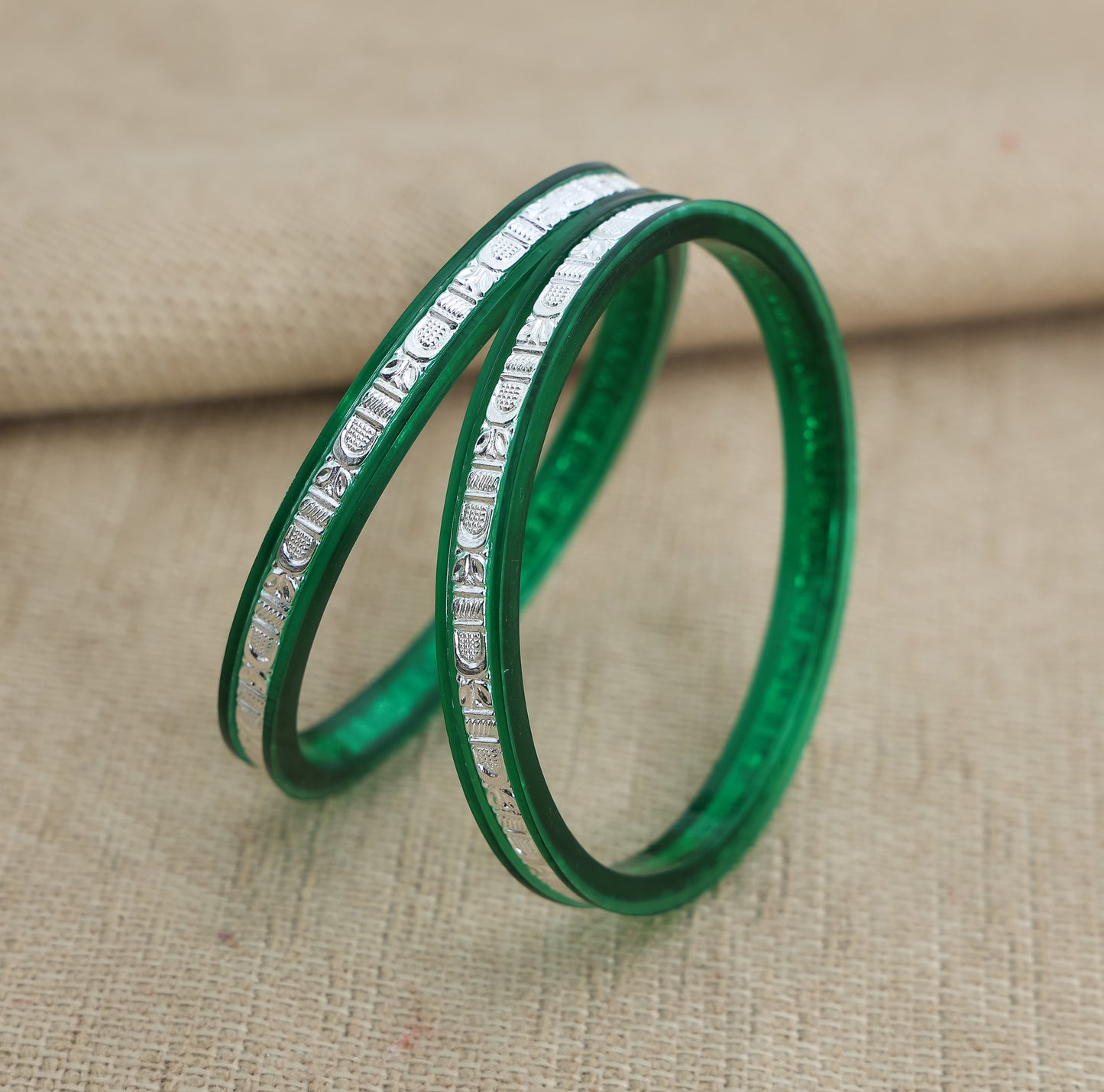 Silver Shine Designer Plastic Bangles