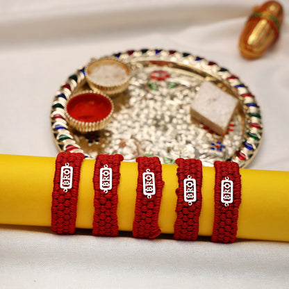 Trendy BRO Silver Rakhi Gift for Bhai