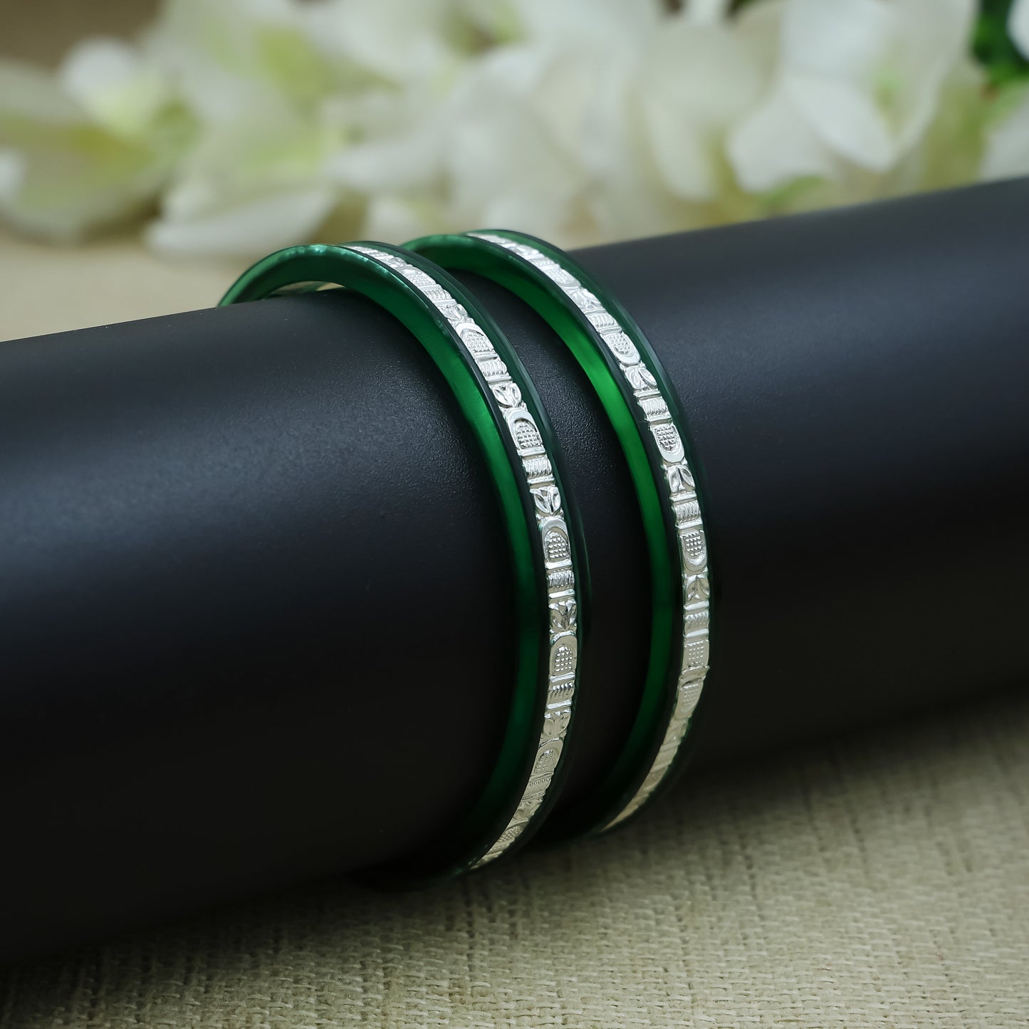 Silver Shine Designer Plastic Bangles