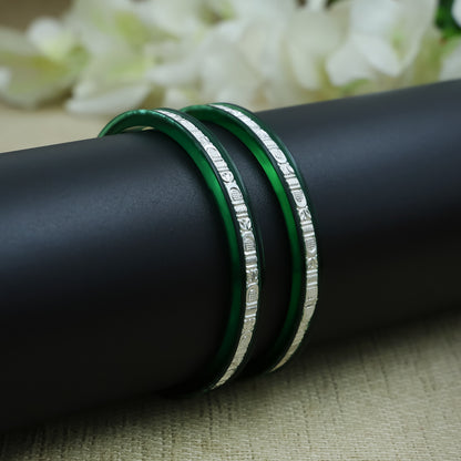 Silver Shine Designer Plastic Bangles