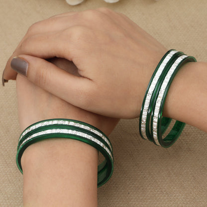 Silver Shine Designer Plastic Bangles