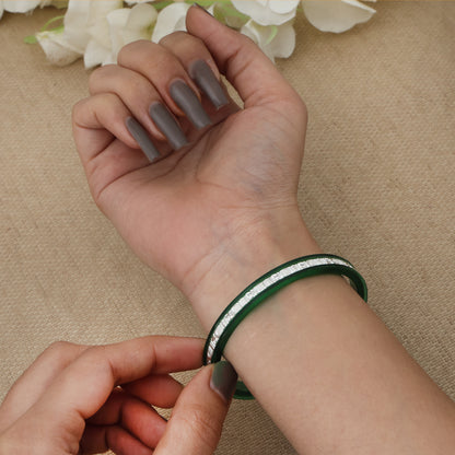 Silver Shine Designer Plastic Bangles