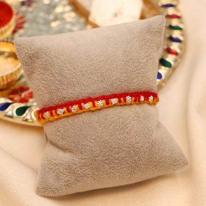 Handcrafted Silver Buds Rakhi Assorted Design